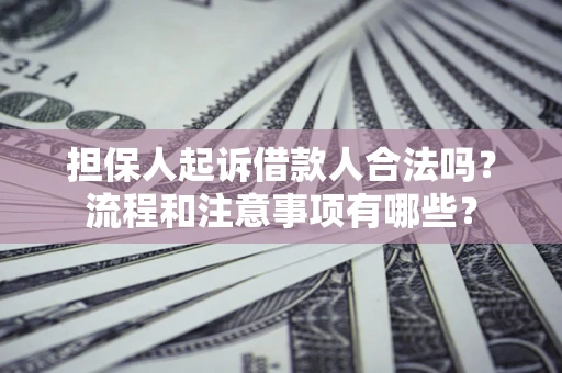 武汉担保人起诉借款人合法吗？流程和注意事项有哪些？