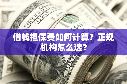 武汉借钱担保费如何计算？正规机构怎么选？