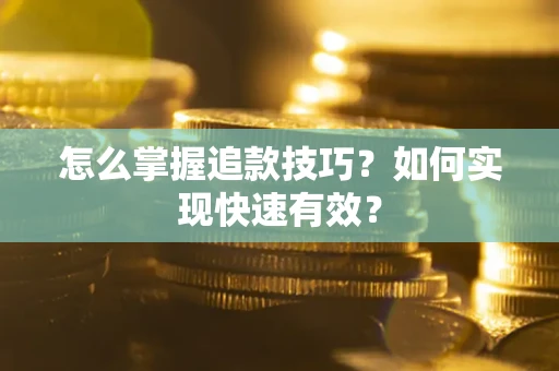 武汉怎么掌握追款技巧？如何实现快速有效？