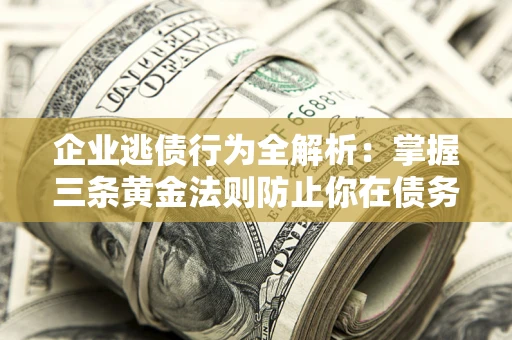 武汉企业逃债行为全解析：掌握三条黄金法则防止你在债务乱局中“踩雷”