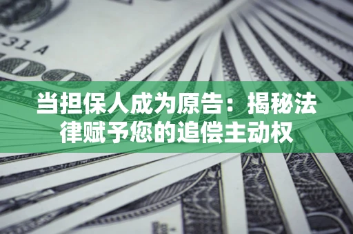 武汉当担保人成为原告：揭秘法律赋予您的追偿主动权