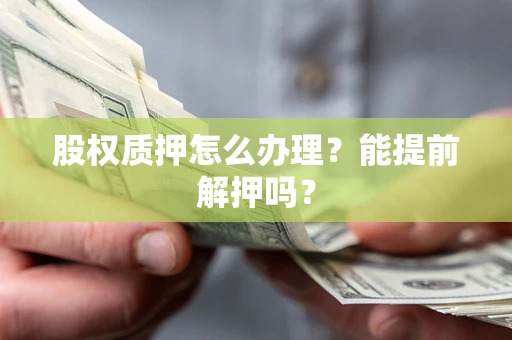 武汉股权质押怎么办理？能提前解押吗？