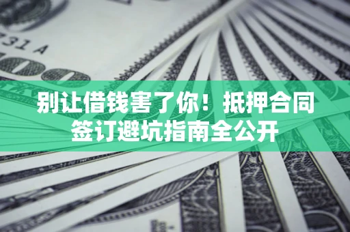 武汉别让借钱害了你！抵押合同签订避坑指南全公开